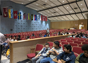 PMS students attend a movie in the auditorium as a reward for positive behavior. 